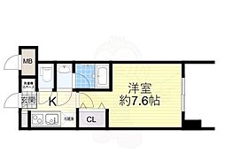 レジディア新大阪 1Kの間取図画像