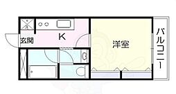 サンフラッツ新大阪別館 1Kの間取図画像