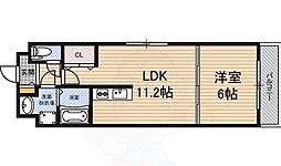 第5アローズ新大阪 1LDKの間取図画像