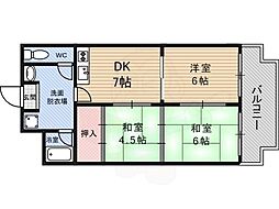 三番町マンション 3DKの間取図画像