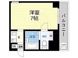 東三国エンシンビル ワンルームの間取図画像