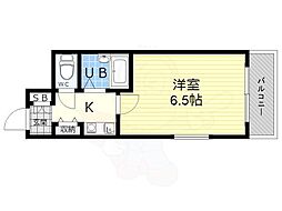 第5国本エレガンス新大阪 1Kの間取図画像