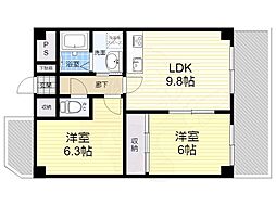 パークサイドテラス 2LDKの間取図画像
