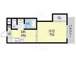 ジュネス西中島 1Kの間取図画像