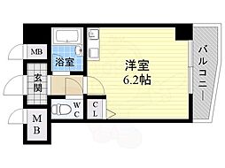 フレア新大阪 ワンルームの間取図画像