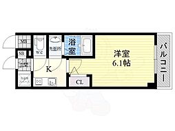 エスリード大阪シティノース 1Kの間取図画像