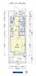 プレサンス塚本グランゲート 1Kの間取図画像