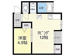 第6エンシン北大阪ビル 1LDKの間取図画像