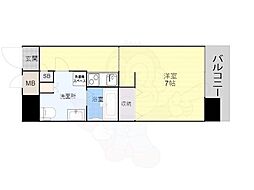 CASSIA塚本 1Kの間取図画像