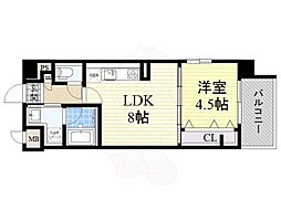 レクエルド塚本 1LDKの間取図画像