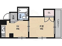 バスティオーネ柴島 1Kの間取図画像