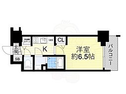 プレサンス塚本グランゲート 1Kの間取図画像