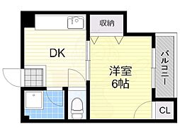 サンヒルズ 1DKの間取図画像