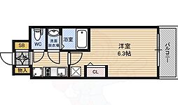 エステムコート新大阪12オルティ 1Kの間取図画像