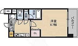 レジディア新大阪 1Kの間取図画像