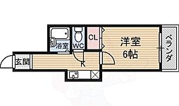 ディザイア新大阪 1Kの間取図画像