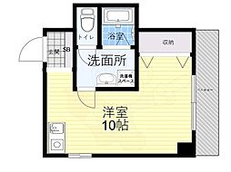 リードハイツ東三国B棟 ワンルームの間取図画像