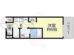 エスリード新大阪グランゲートSOUTH 1Kの間取図画像