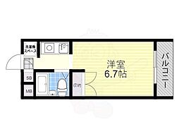 エスプライム新大阪2 1Kの間取図画像