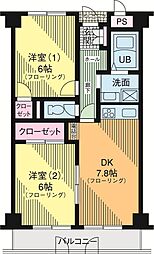 ディーセントハウスさがみはらD 2DKの間取図画像