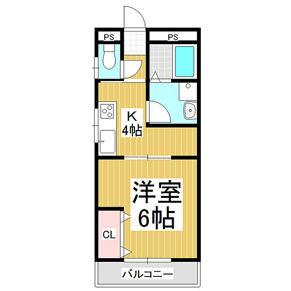 コーポラスプリモ ｜長野県飯田市高羽町2丁目(賃貸マンション1K・3階・33.00㎡)の写真 その2