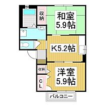 シェソワ・セレーノ　Ｃ  ｜ 長野県飯田市松尾寺所（賃貸アパート2K・1階・42.48㎡） その2