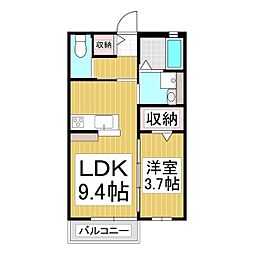 グランソレイユ 1LDKの間取図画像