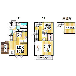 スマート＆スロー砂払 1階2LDKの間取り
