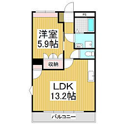 ペアーガーデン 1LDKの間取図画像