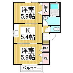 フォーレスiD棟 2Kの間取図画像