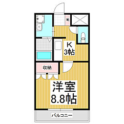 エタニティ・ルミナス 1Kの間取図画像