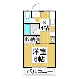 メゾンドール 1Kの間取図画像