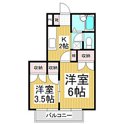 グリーンハイツタウチA 2Kの間取図画像