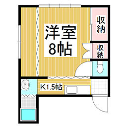 吉川ビル 1Kの間取図画像
