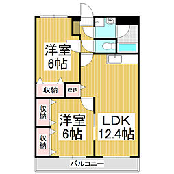 マンションよこた 2LDKの間取図画像