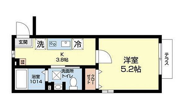 神奈川県横浜市中区麦田町3丁目(賃貸アパート1K・1階・20.34㎡)の写真 その2