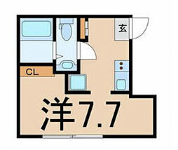 アクアブリーズ西横浜 3階ワンルームの間取り