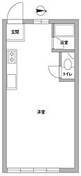 calme西荻窪　／DIY可能物件、駐輪場利用料なし 1階ワンルームの間取り