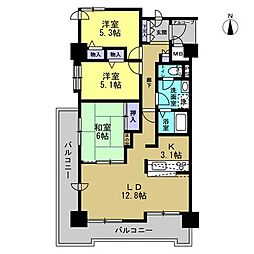 オリンピア大通西18マンション 3LDKの間取図画像