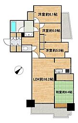 セザールガーデンフシミ1 4LDKの間取図画像