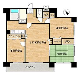 セザール菊水 3LDKの間取図画像