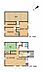 間取り：【間取り図】2階2部屋の3LDKの住宅です。