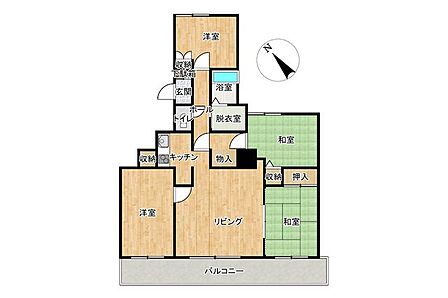 【間取り図】マンションの中では数少ない4LDK住宅です。