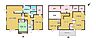 間取り：【間取り図】現況の間取り図となっております。対面キッチン、1階2部屋、2階納戸など使い勝手のいい間取りとなっております。