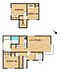 間取り：【間取図】間取りは3LDKの二階建てです。1階に洋室1部屋、2階に洋室2部屋です。各部屋が独立しているので、お子様の勉強部屋としてもお使いいただけます。