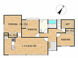 十和田市西十四番町　戸建て 3SLDKの間取り
