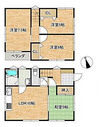 八戸市南白山台2丁目　戸建て 4LDKの間取り