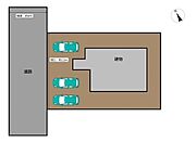 【区画図】2台分のカーポートと1台分の青空駐車が可能です。週末はもちろん平日でもご案内可能です。（要相談、定休日火曜日水曜日除く）並列駐車3台可能です。