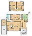 間取り：【リフォーム予定間取り図】4LDKの2階建て住宅です。キッチンはアイランド風のキッチンの予定です。
