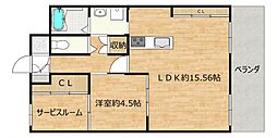 ライフコア新潟 1SLDKの間取図画像
